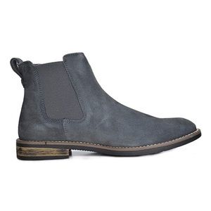 Grey Suede Leather Ankle Boots: Size 14